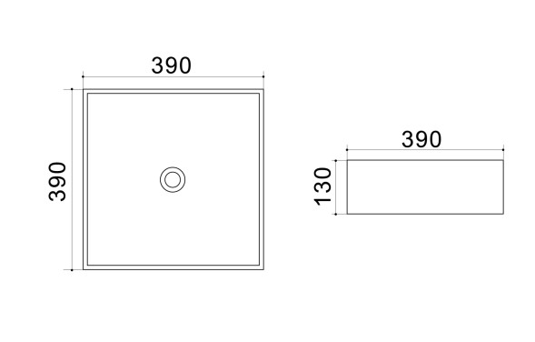 Раковина Azario 39х39х13 накладная, белая (AZ41120)