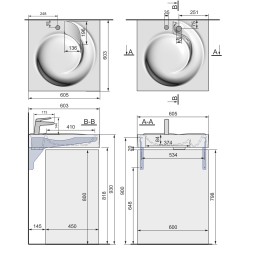 Раковина над стиральной машиной "QOPP-60*60" ш*г, с кронштейнами (Madera) - 4627173210140