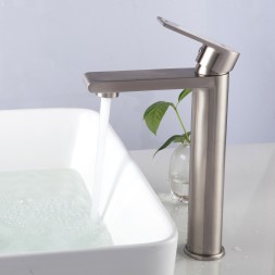 Смеситель для раковины 35к G1099-22 GAPPO нерж. сталь, высокий, литой, САТИН - G1099-22 