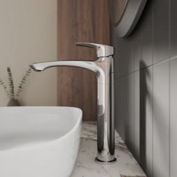 Смеситель для раковины 35к Milardo RORSB01M01 "Rora" высокий пов. излив, п/гайку, ХРОМ - RORSB01M01