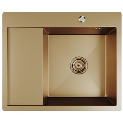 Мойка настол.монтаж 60х50 (3,0) прав. вып 3 1/2  MIXLINE PRO 20см с сифоном (бронза) - 552928