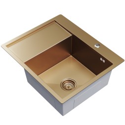 Мойка настол.монтаж 60х50 (3,0) прав. вып 3 1/2  MIXLINE PRO 20см с сифоном (бронза) - 552928