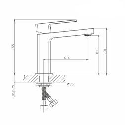 Смеситель для раковины 35k MIXLINE ML34-04 &amp;quot;Solo Black&amp;quot; ЧЕРНЫЙ - ML34-04 