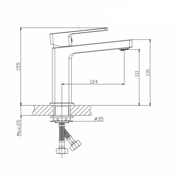 Смеситель для раковины 35k MIXLINE ML34-04 &amp;quot;Solo Black&amp;quot; ЧЕРНЫЙ - ML34-04 