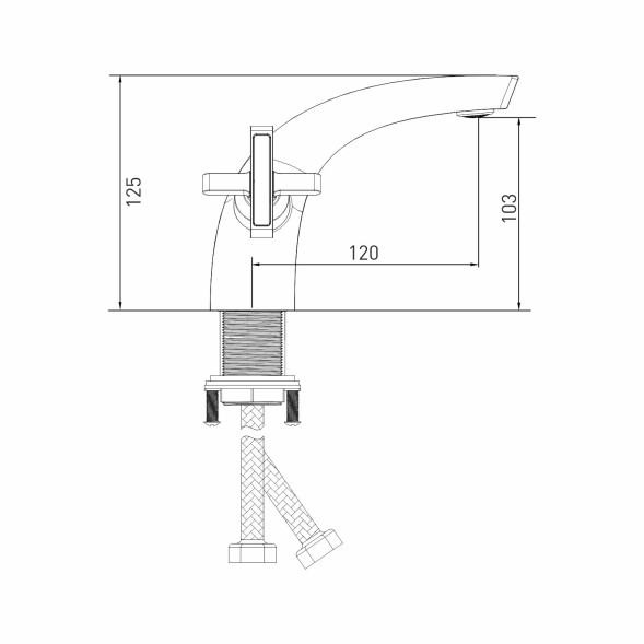 Смеситель для раковины 1/2 кер. MIXLINE ML37-04 &amp;quot;Cross&amp;quot; - ML37-04 