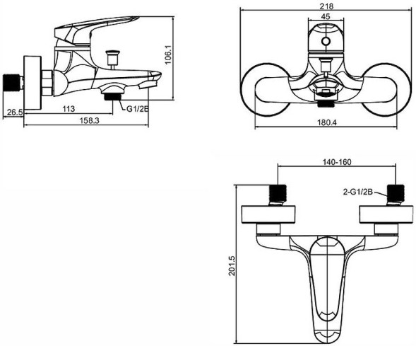 Смеситель для ванны Jacob Delafon Elite хром (E32909-CP)