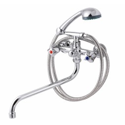 Смеситель для ванны и раковины 1/2 кер ПРОФСАН ПСМ-157-К50 "СТАНДАРТ А" эксцентрики "РУС", ХРОМ - PSM-157-50