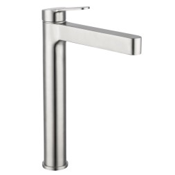 Смеситель для раковины 35к G1099-32 GAPPO высокий, нерж. сталь, литой, п/гайку, САТИН - G1099-32 