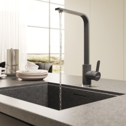 Смеситель для кухни 35к MIXLINE ML-GS14 (309) темно-серый высок. излив - ML-GS14 (309)
