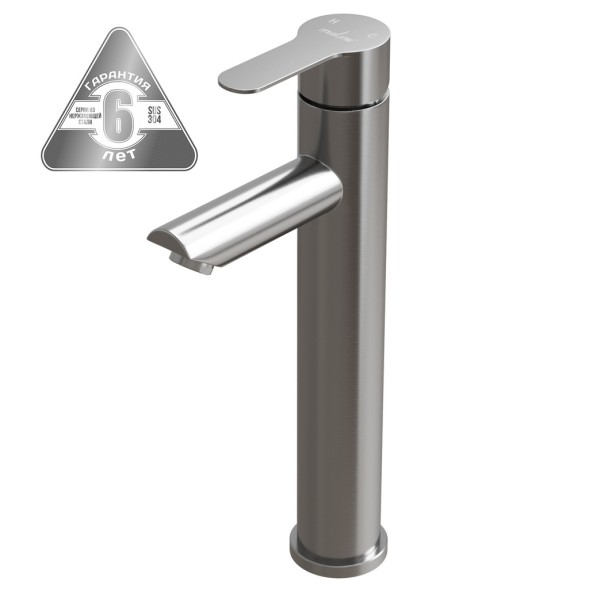 Смеситель для раковины 35k MIXLINE MLSS32-042 &amp;quot;Stainless&amp;quot; высокий излив НЕРЖ - MLSS32-042 