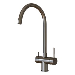 Смеситель для кухни 35k MIXLINE MLSS-0326BL трубчатый излив, подкл.к фильтру, ЧЕРНЫЙ ГРАФИТ - MLSS-0326BL 