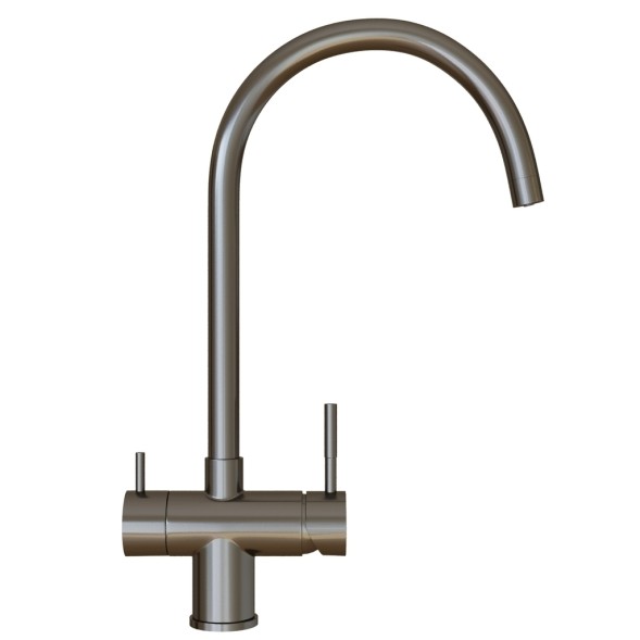 Смеситель для кухни 35k MIXLINE MLSS-0326BL трубчатый излив, подкл.к фильтру, ЧЕРНЫЙ ГРАФИТ - MLSS-0326BL 