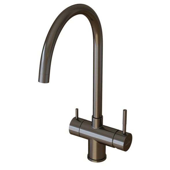 Смеситель для кухни 35k MIXLINE MLSS-0326BL трубчатый излив, подкл.к фильтру, ЧЕРНЫЙ ГРАФИТ - MLSS-0326BL 