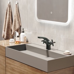 Смеситель для раковины 1/2 кер. MIXLINE ML38-04 &amp;quot;Graphite&amp;quot; ГРАФИТ - ML38-04 
