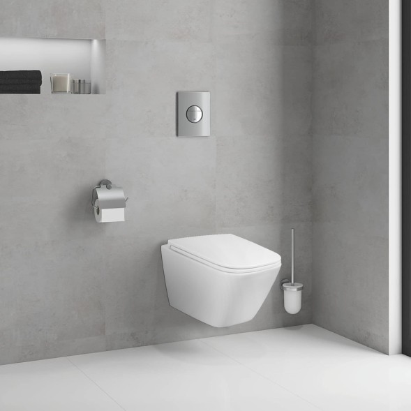 Унитаз подвесной Azario PRO 490х345х355 безободковый, в комплекте с быстросъемным сидением микролифт (PRO-002)