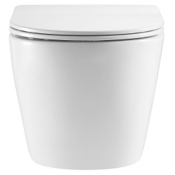 Унитаз подвесной Azario Grado 370х490х360 смыв &amp;quot;Торнадо&amp;quot;, скрытое крепление, безободковый, в комплекте с быстросъемным сидением микролифт (AZ-0046-UQ3)