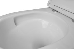 Унитаз подвесной Azario Grado 370х490х360 смыв &amp;quot;Торнадо&amp;quot;, скрытое крепление, безободковый, в комплекте с быстросъемным сидением микролифт (AZ-0046-UQ3)