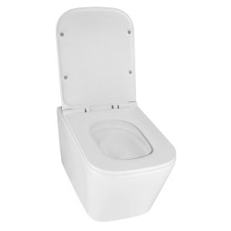 Унитаз подвесной Azario Cascad 525x345x360 безободковый, система смыва "Скрытое Торнадо", в комплекте с быстросъемным сиденьем микролифт (AZ-2303A)