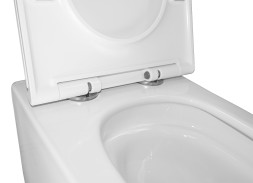 Унитаз подвесной Azario Cascad 525x345x360 безободковый, система смыва "Скрытое Торнадо", в комплекте с быстросъемным сиденьем микролифт (AZ-2303A)