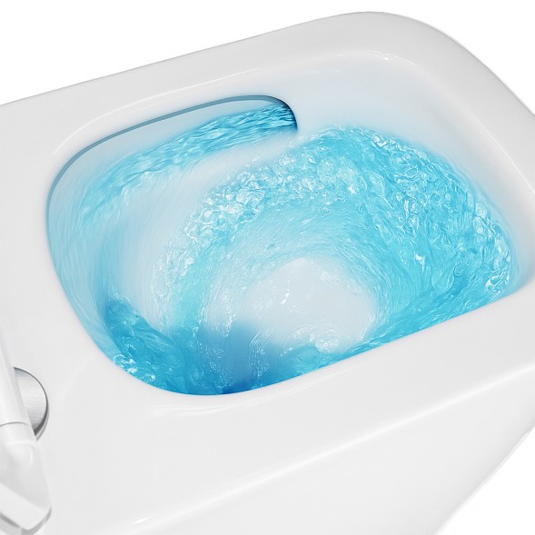 Унитаз подвесной Azario Cascad 525x345x360 безободковый, система смыва &amp;quot;Скрытое Торнадо&amp;quot;, в комплекте с быстросъемным сиденьем микролифт (AZ-2303A)