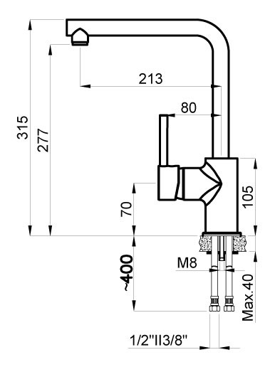 Смеситель для кухни AZARIO EVANS поворотный излив, керамический картридж, черный матовый (AZ-152944324)