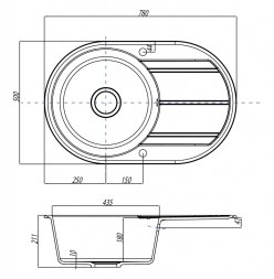 Кухонная мойка AQUATON Амира, жемчуг (1A712932AI240)