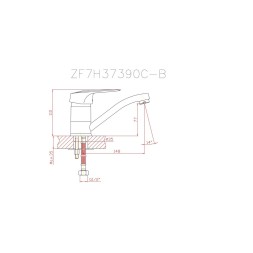 Смеситель для кухни 40к CN4504 CRON короткий пов. излив 148мм, ХРОМ - CN4504