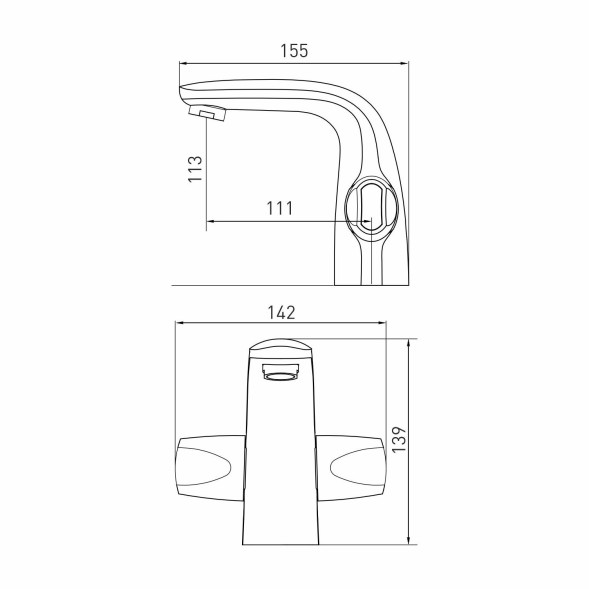 Смеситель для раковины 1/2 кер. MIXLINE ML39-04 &amp;quot;Organic&amp;quot; - ML39-04 