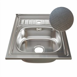 Мойка 50х60 (0,6) вып 3 1/2 MIXLINE 16см  с сифоном ДЕКОР - 555229 