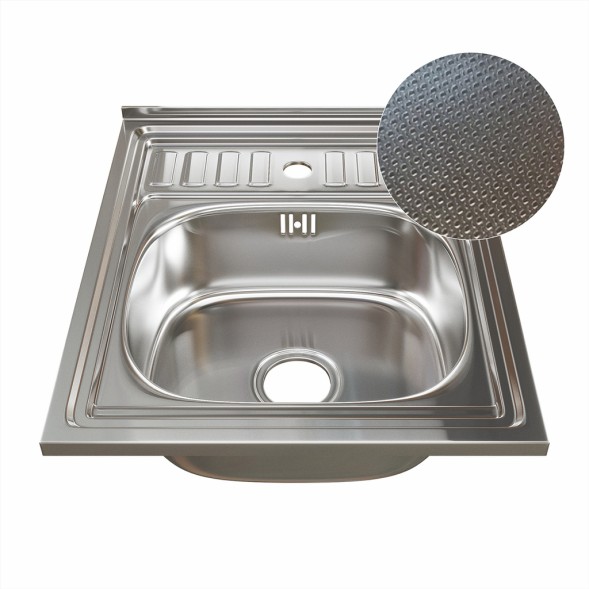 Мойка 50х60 (0,6) вып 3 1/2 MIXLINE 16см  с сифоном ДЕКОР - 555229 