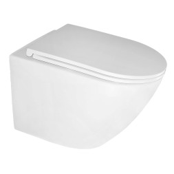 Унитаз подвесной Azario Eclat 520x365x365, безободковый, система слива "Скрытое Торнадо", с быстросъемным сидением микролифт (AZ-2381-A)