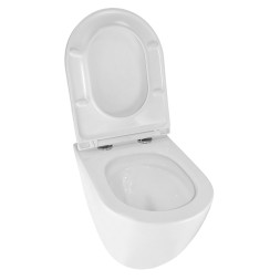 Унитаз подвесной Azario Eclat 520x365x365, безободковый, система слива "Скрытое Торнадо", с быстросъемным сидением микролифт (AZ-2381-A)