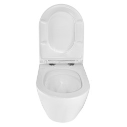 Унитаз подвесной Azario Eclat 520x365x365, безободковый, система слива "Скрытое Торнадо", с быстросъемным сидением микролифт (AZ-2381-A)