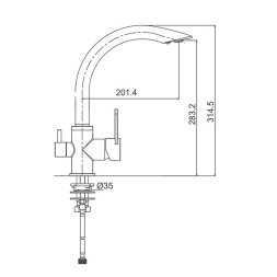 Смеситель для кухни 35к G4399 GAPPO с вых. для питьевого фильтра, нерж. сталь, САТИН - G4399 