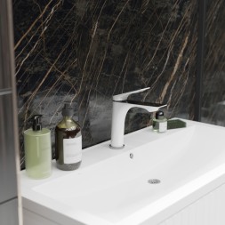 Смеситель для раковины 30k MIXLINE ML41-04 &amp;quot;Swan White&amp;quot; БЕЛЫЙ/ХРОМ - ML41-04 