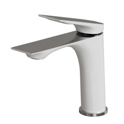 Смеситель для раковины 30k MIXLINE ML41-04 &amp;quot;Swan White&amp;quot; БЕЛЫЙ/ХРОМ - ML41-04 