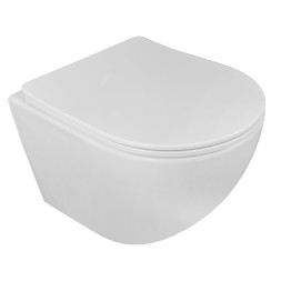 Унитаз подвесной Loranto ESTER 360х485х320 с системой смыва &amp;quot;Tornado&amp;quot;, в комплекте с быстросъемным сиденьем микролифт, дюропласт (87265)