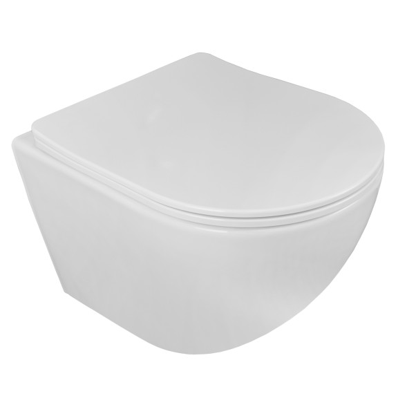 Унитаз подвесной Loranto ESTER 360х485х320 с системой смыва &amp;quot;Tornado&amp;quot;, в комплекте с быстросъемным сиденьем микролифт, дюропласт (87265)