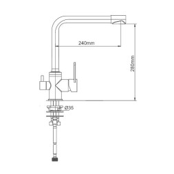 Смеситель для кухни 35к G4399-1 GAPPO с вых. для питьевого фильтра, нерж сталь, САТИН - G4399-1 