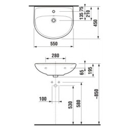 Раковина Jika Lyra 55