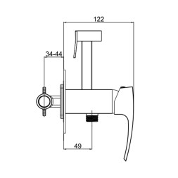 Смеситель с гигиеническим душем 35к G7207-6 GAPPO встраиваемый, ЧЕРНЫЙ - G7207-6 