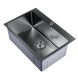 Мойка настол.монтаж 65х45 (3,0) вып 3 1/2  MIXLINE PRO 22см с сифоном (черный графит НАНО декор) - 552937 