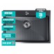 Мойка настол.монтаж 65х45 (3,0) вып 3 1/2  MIXLINE PRO 22см с сифоном (черный графит НАНО декор) - 552937 