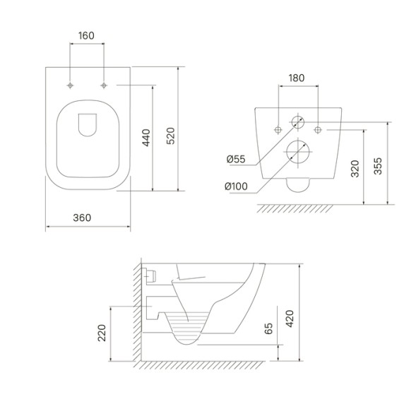 Унитаз подвесной безободковый IDDIS TORRDSEi25 &amp;quot;Torr&amp;quot; безободковый, сиденье дюропласт, микролифт - TORRDSEi25 