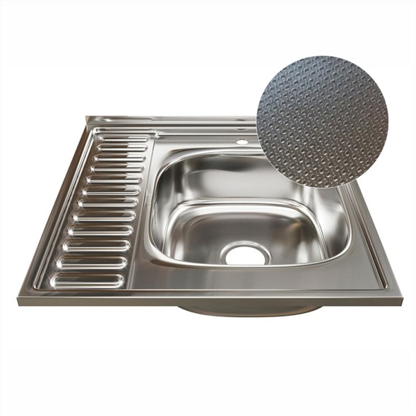 Мойка 60х60 (0,6) прав вып 3 1/2 MIXLINE 16см с сифоном ДЕКОР - 555231 