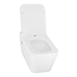 Унитаз импульсный Azario 360х590х380 подвесной, квадратный, быстросъемное сиденье микролифт, монтажная рама в комплекте (AZ-101C)