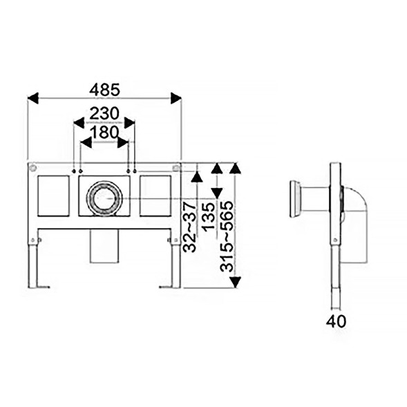 Унитаз импульсный Azario 360х590х380 подвесной, квадратный, быстросъемное сиденье микролифт, монтажная рама в комплекте (AZ-101C)