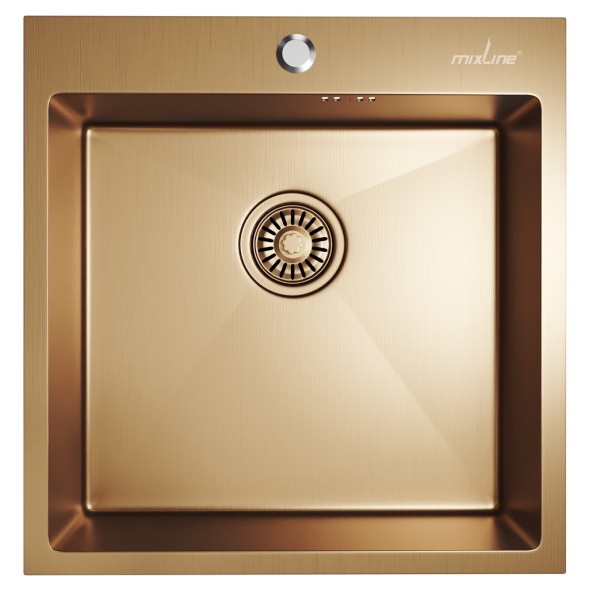 Мойка настол.монтаж 50х50 (3,0) вып 3 1/2  MIXLINE PRO 20см с сифоном (бронза) - 550549 