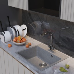 Мойка ML-GM15 КОМФОРТ темно-серая (309), 560*500*180мм - 00-00009352 