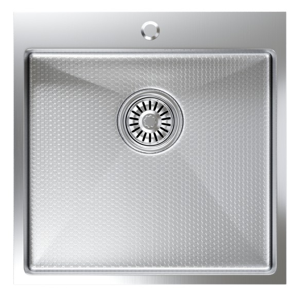 Мойка настол.монтаж 50х50 (3,0) вып 3 1/2  MIXLINE PRO 20см с сифоном (сатин НАНО декор) - 552930 